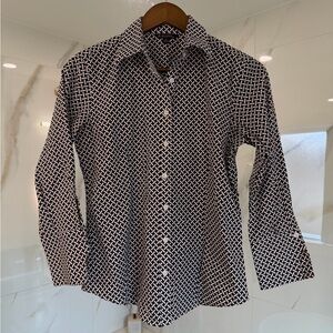 Brooks Brothers Geometric Print Button Down Shirt Size 4